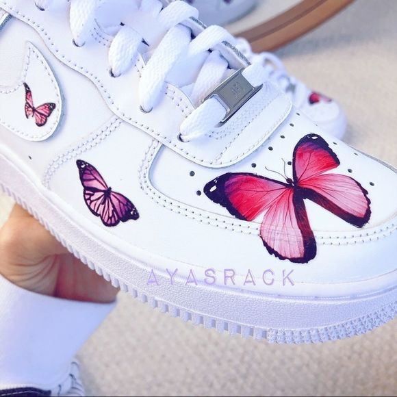 Air force 1 Custom pink butterflies - Picture 3 of 11